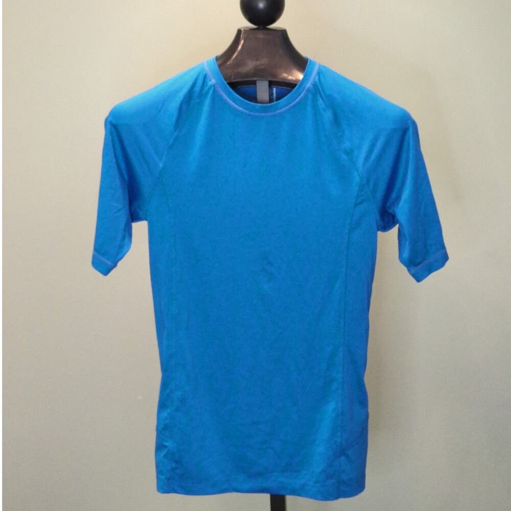 O'Rageous Men's Blue Rashguard  Size Small Short Sleeve Athletic Gym Beach